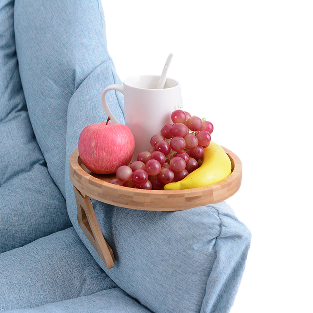 2Pcs Wooden Sofa Armrest Tray Table Sofa Arm Clip Table