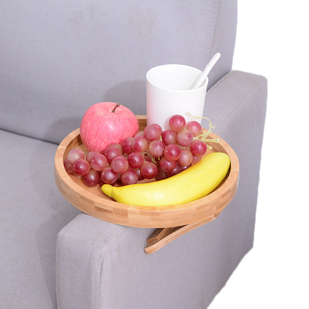 2Pcs Wooden Sofa Armrest Tray Table Sofa Arm Clip Table