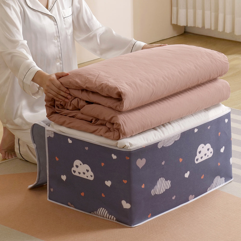 4 X Quilt Storage Bag Clothes Storage Bag Blanket Organizer Blue