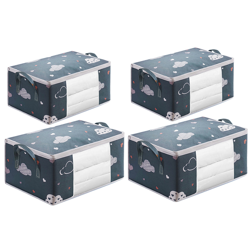 4 X Quilt Storage Bag Clothes Storage Bag Blanket Organizer Blue