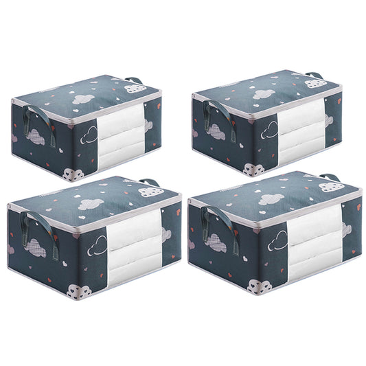 4 X Quilt Storage Bag Clothes Storage Bag Blanket Organizer Blue