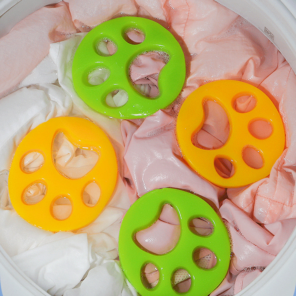 4Pcs Reusable Pet Hair Removers for Laundry Orange