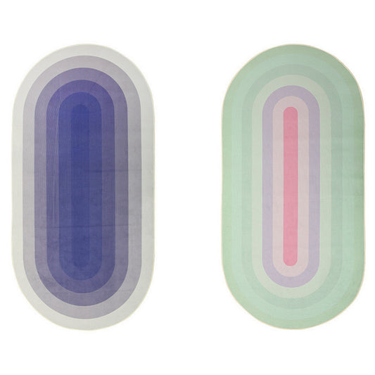 2X Rainbow Color Floor Mat Indoor Area Rug Floor Mat Home Carpet Oval Floor Mats