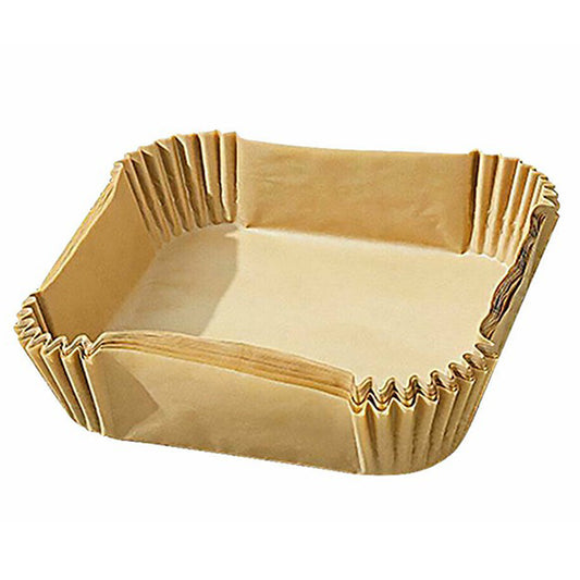 100 Sheets Disposable Square Air Fryer Paper Liner Brown