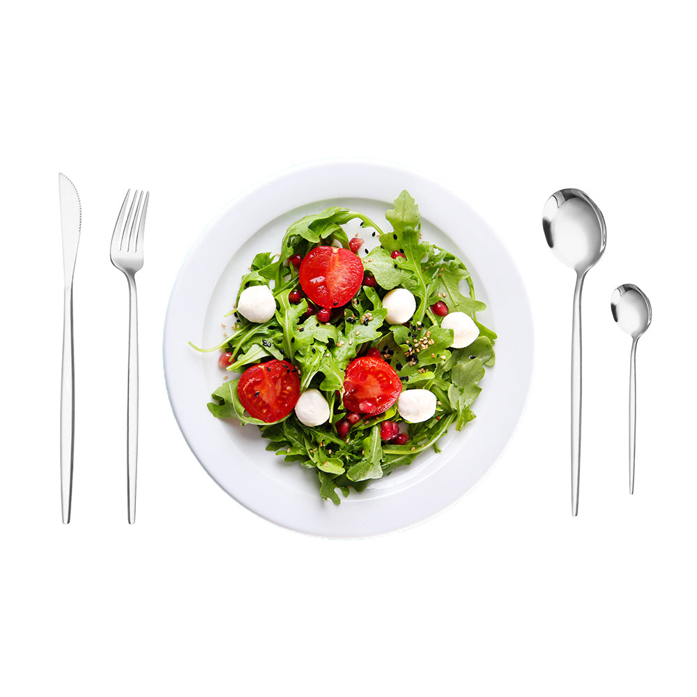 24Pcs Stainless Steel Cutlery Set Forks Spoons Knives Utensils Set