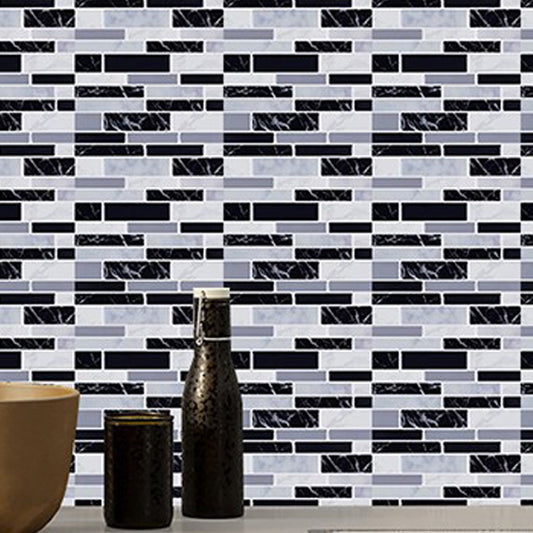20 X Self Adhesive Imitation Marbling Tile Stickers Black