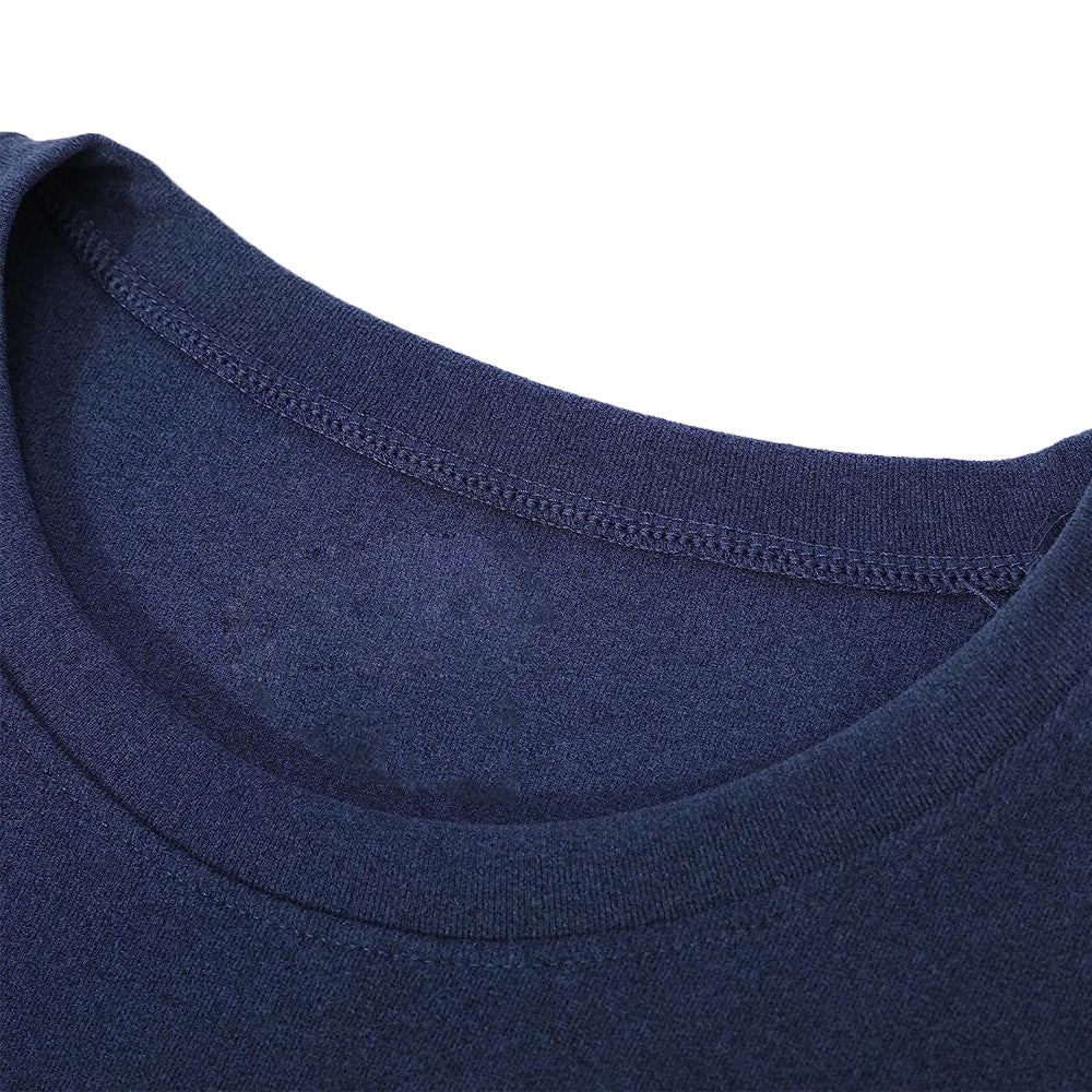 Men Thermal Underwear Shirt Leggings Winter Warm Top Bottom Set Blue