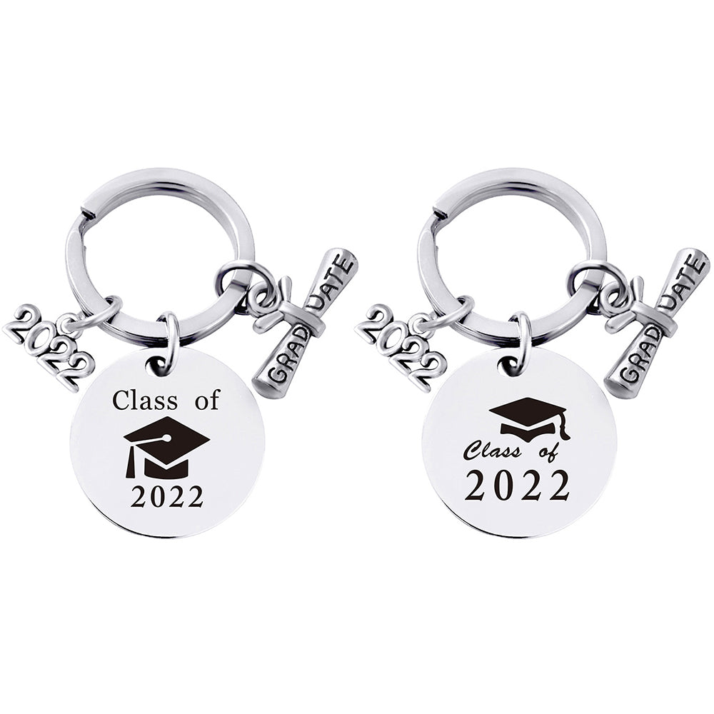 2Pcs 2022 Graduation Season Bachelor Cap Metal Keychain