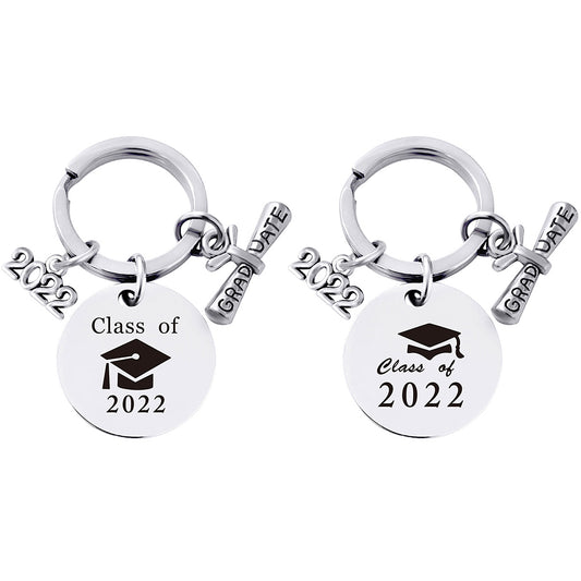 2Pcs 2022 Graduation Season Bachelor Cap Metal Keychain