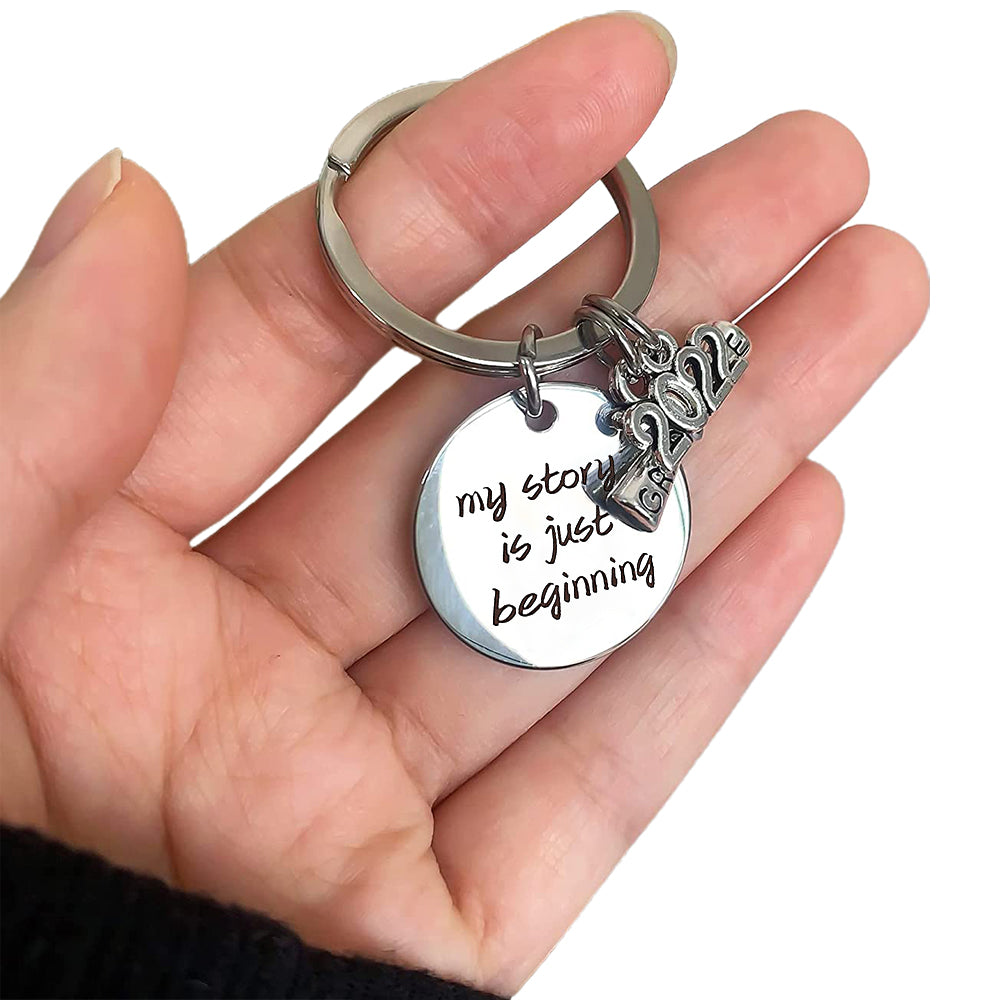 2Pcs 2022 Graduation Season Inspirational Quotes Metal Keychain