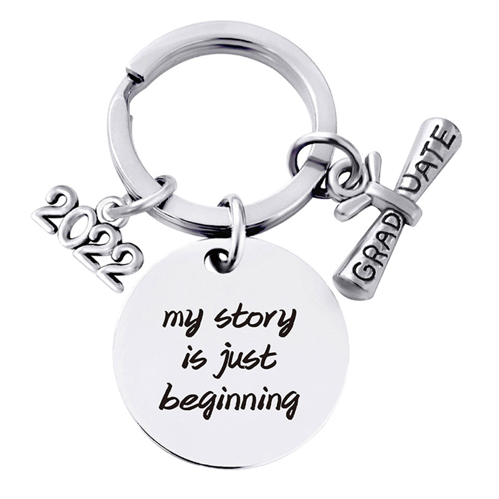 2Pcs 2022 Graduation Season Inspirational Quotes Metal Keychain