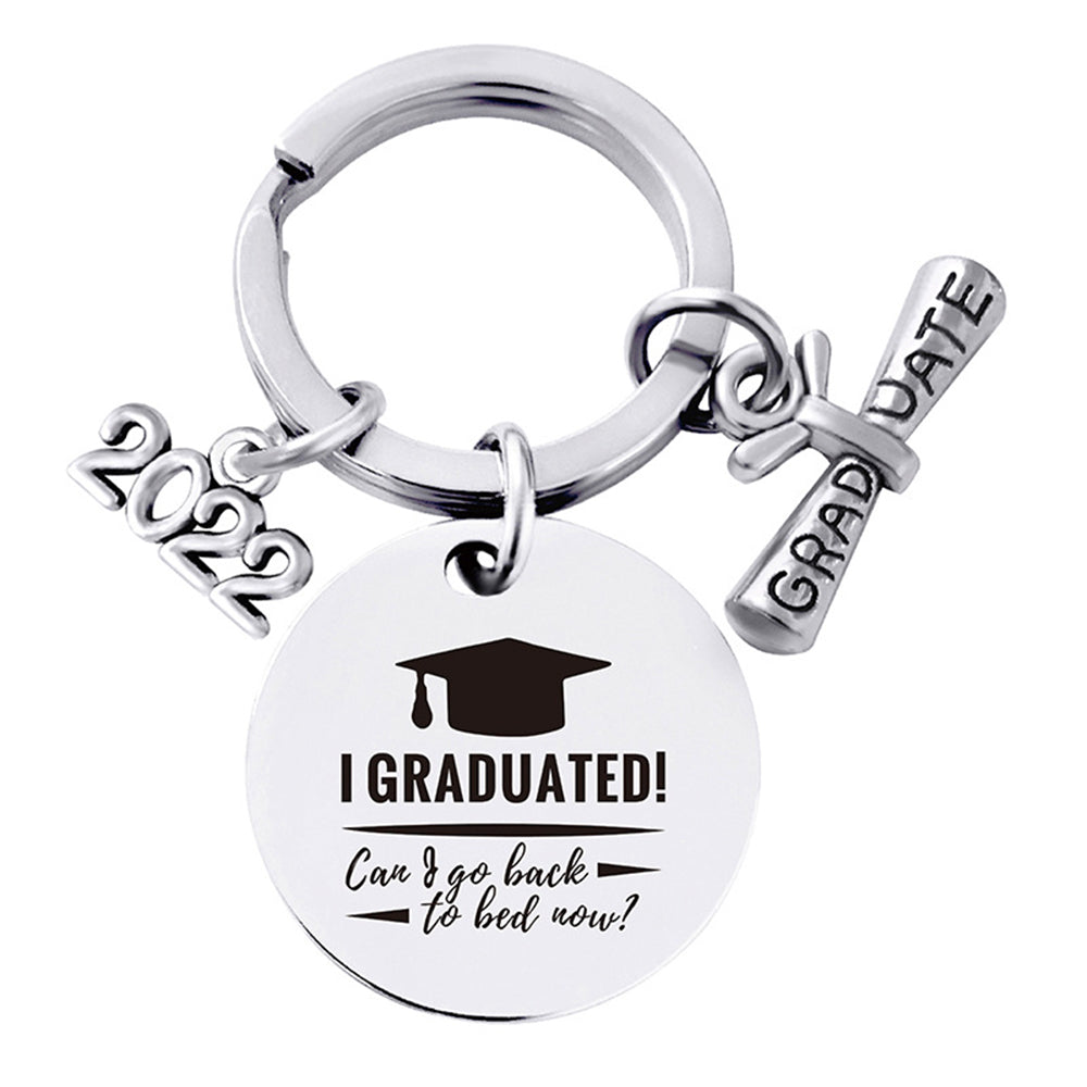 2Pcs 2022 Graduation Season Inspirational Quotes Metal Keychain