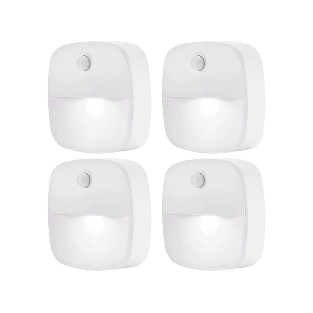 4 X LED Motion Sensor Light Wardrobe Lamp Under Cabinet Light Stair Light White