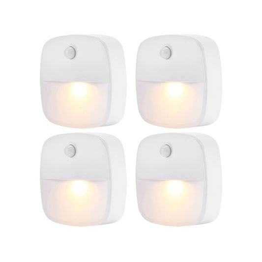 4 X LED Motion Sensor Light Wardrobe Under Cabinet Light Stair Lamp Warm White