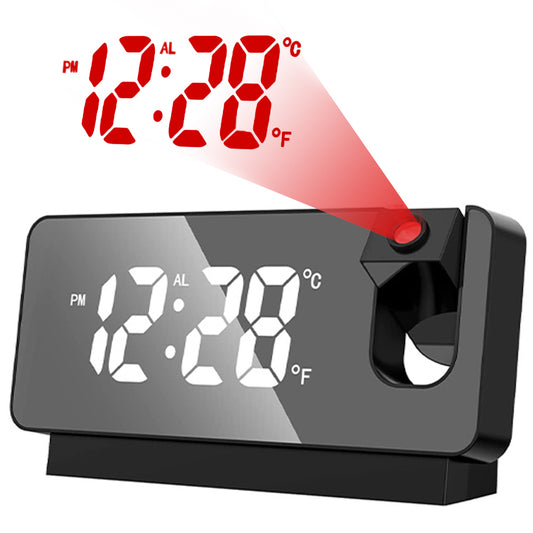 Digital Projection Alarm Clock Black