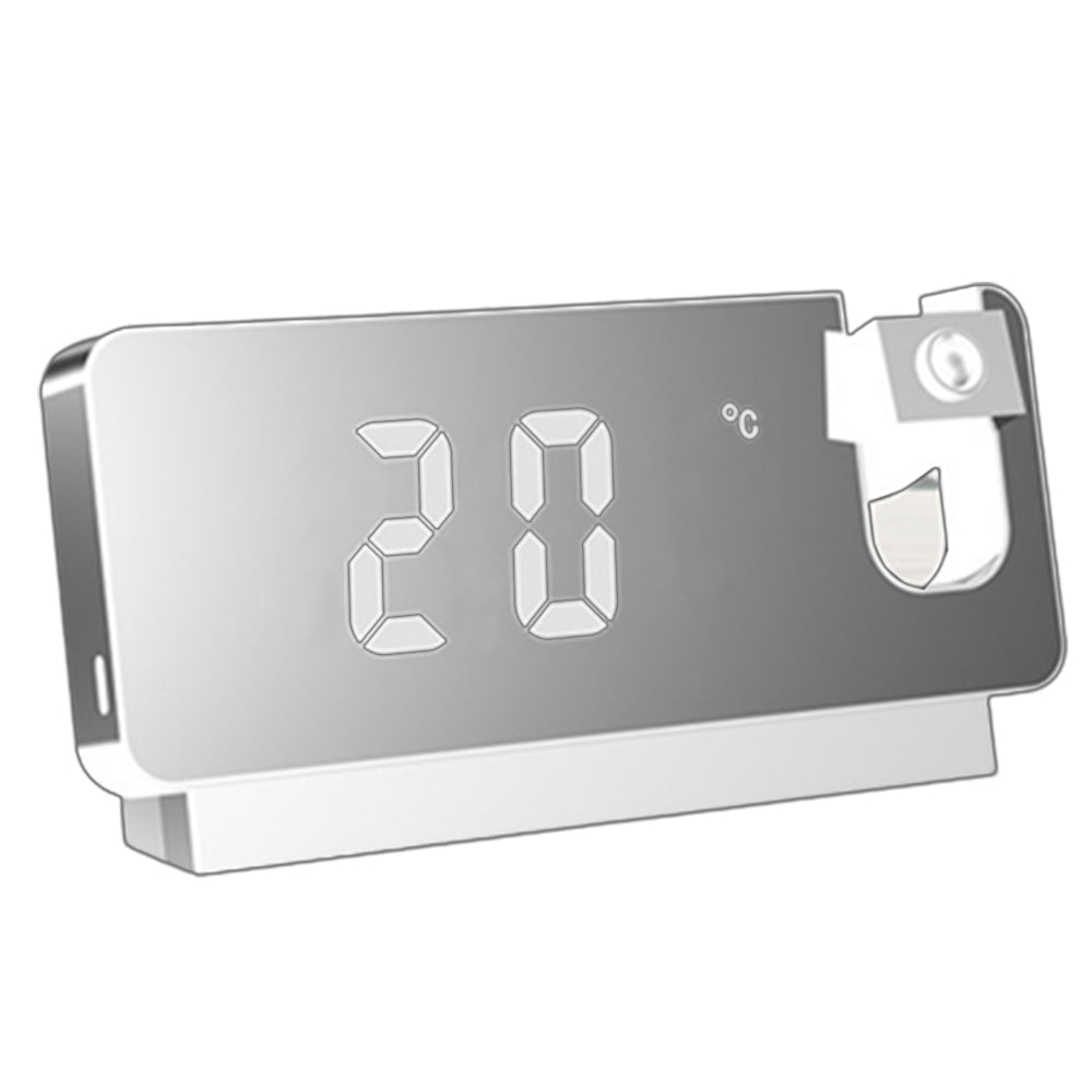 Digital Projection Alarm Clock White