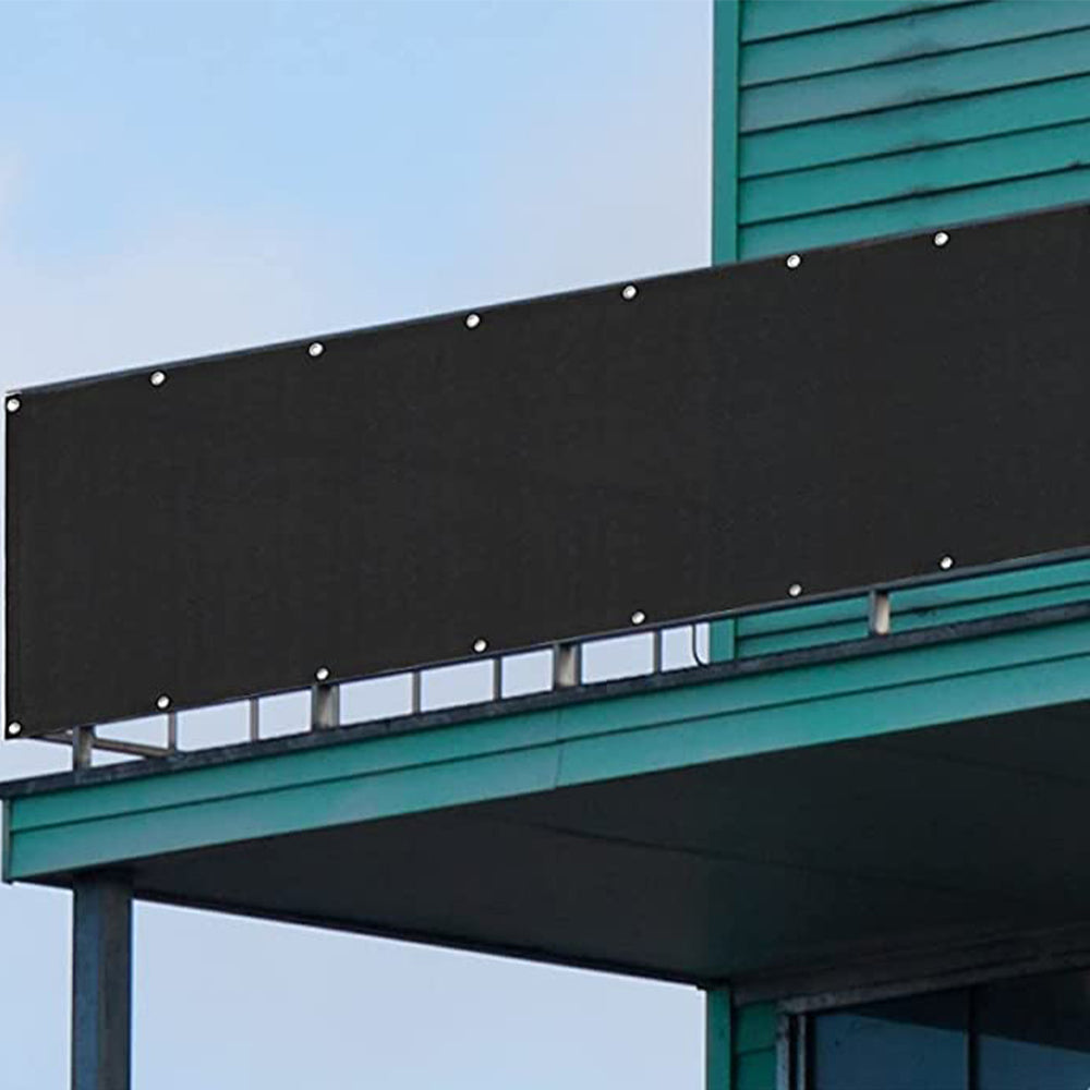 90x500cm Balcony Privacy Screen Cover Balcony Screen Black