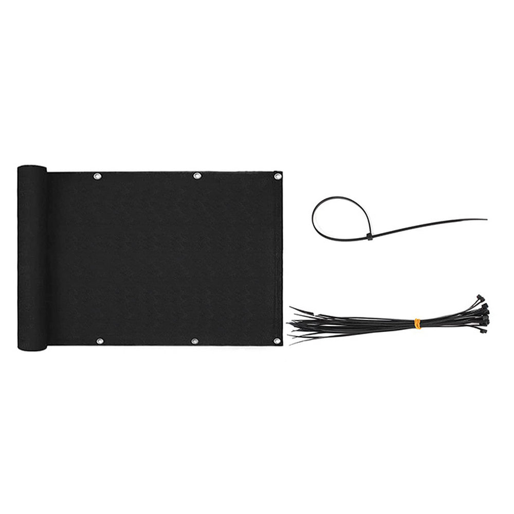 90x500cm Balcony Privacy Screen Cover Balcony Screen Black