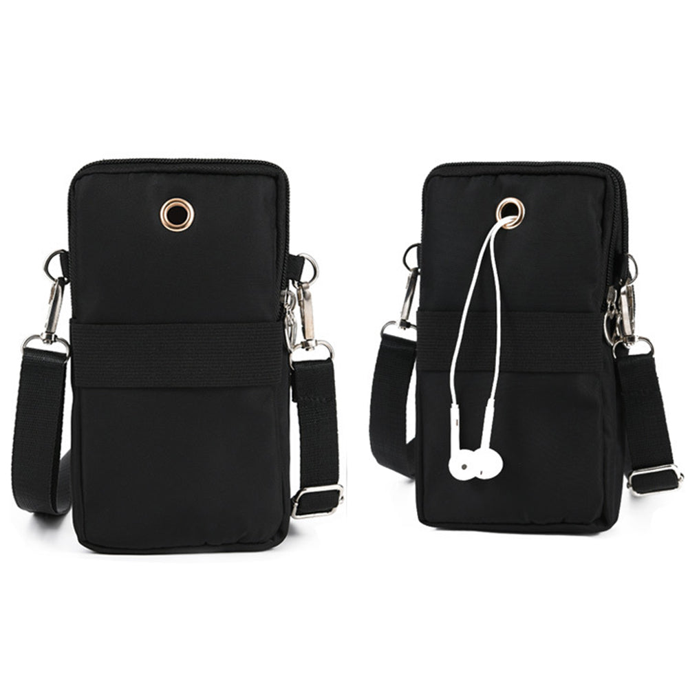 1Pcs Multi Pocket Crossbody Phone Bag Wallet Black