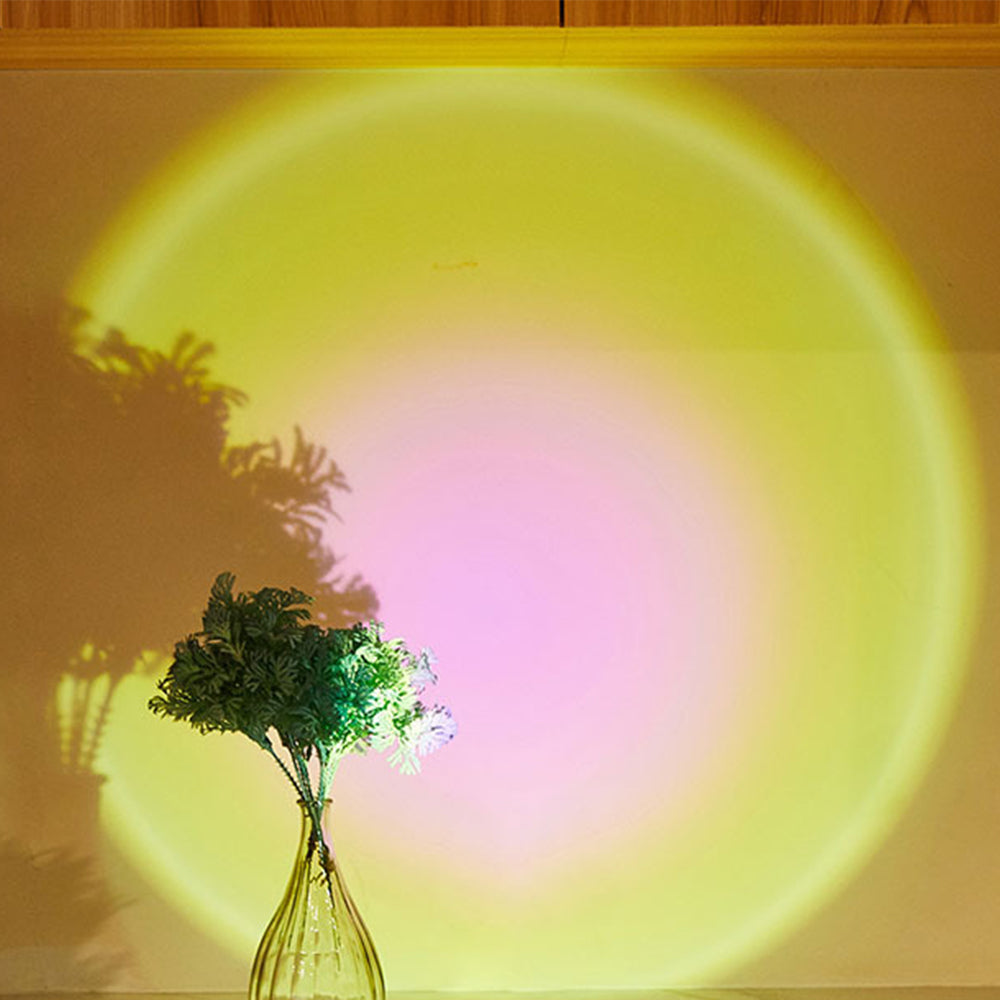 2Pcs Sunset Projection Light Under Cabinet Light Yellow Light