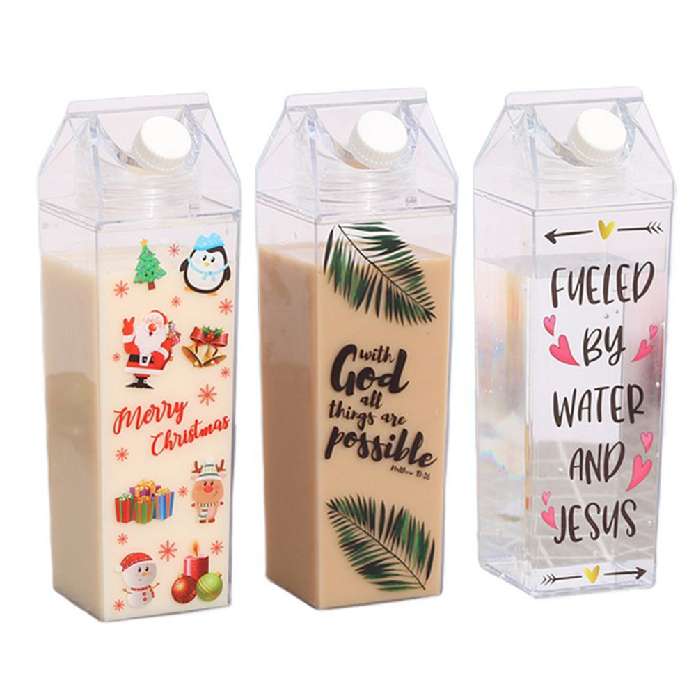 500ML Plastic Clear Milk Carton Water Bottle