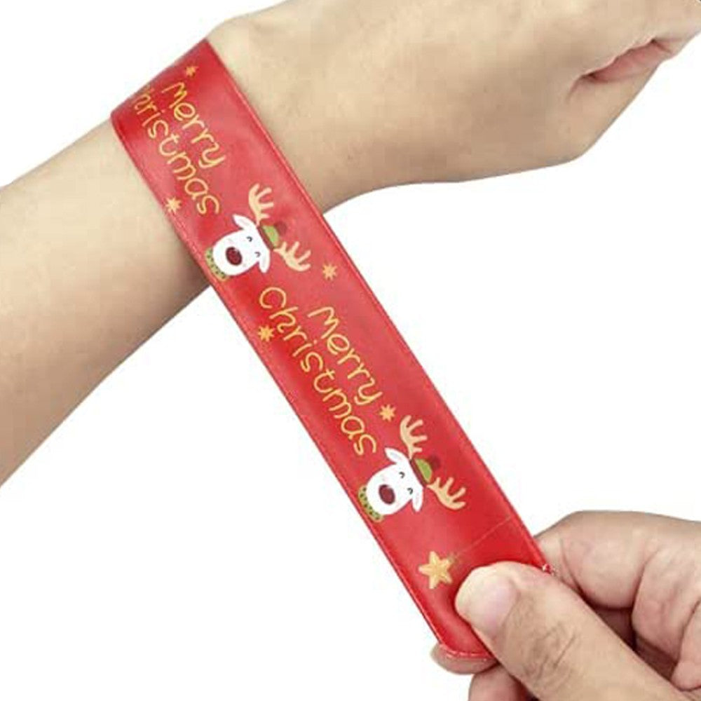 30Pcs Mixed Wrist Snap Slap Bands Slap Bracelets Christmas Style