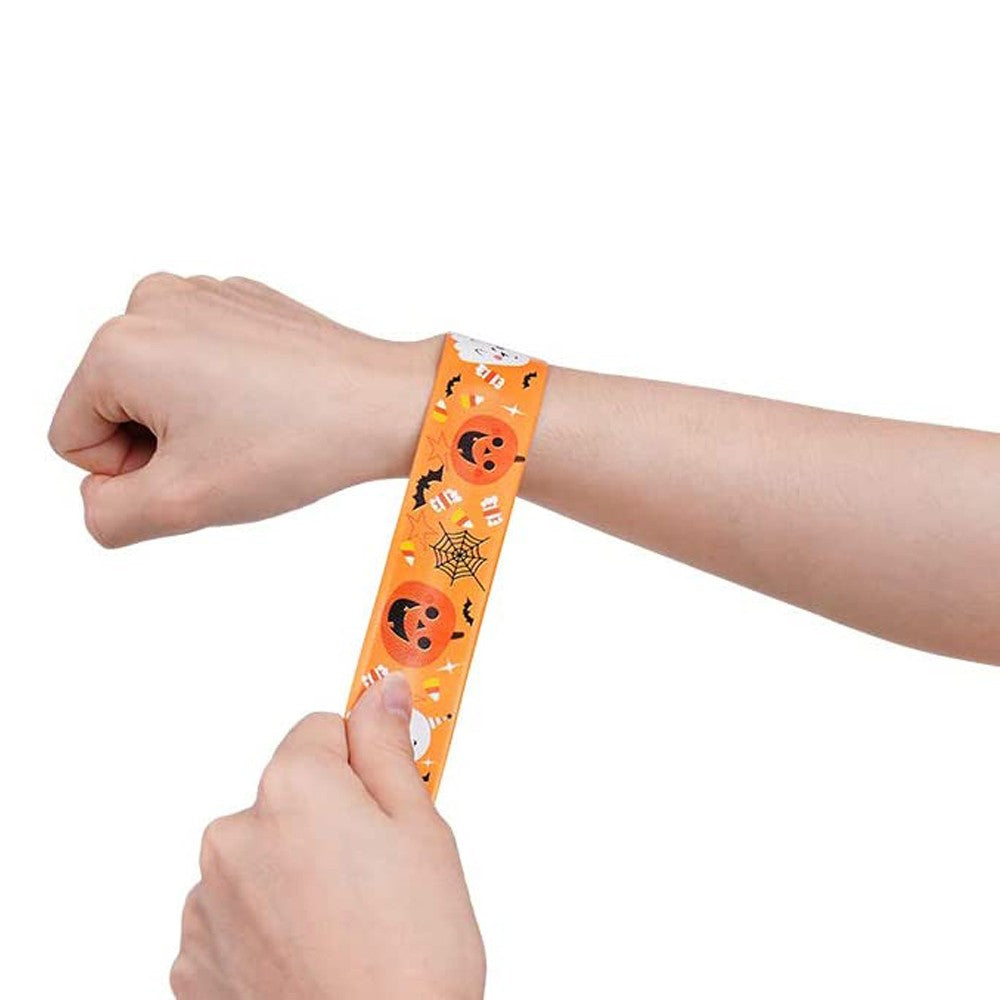 30Pcs Mixed Wrist Snap Slap Bands Slap Bracelets Halloween Style