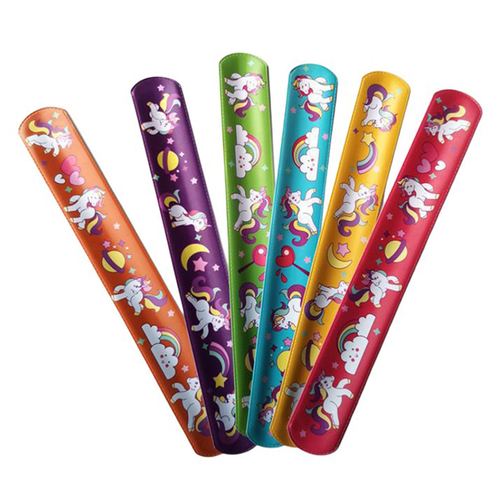 60Pcs Mixed Wrist Snap Slap Bands Halloween and Unicorn Style
