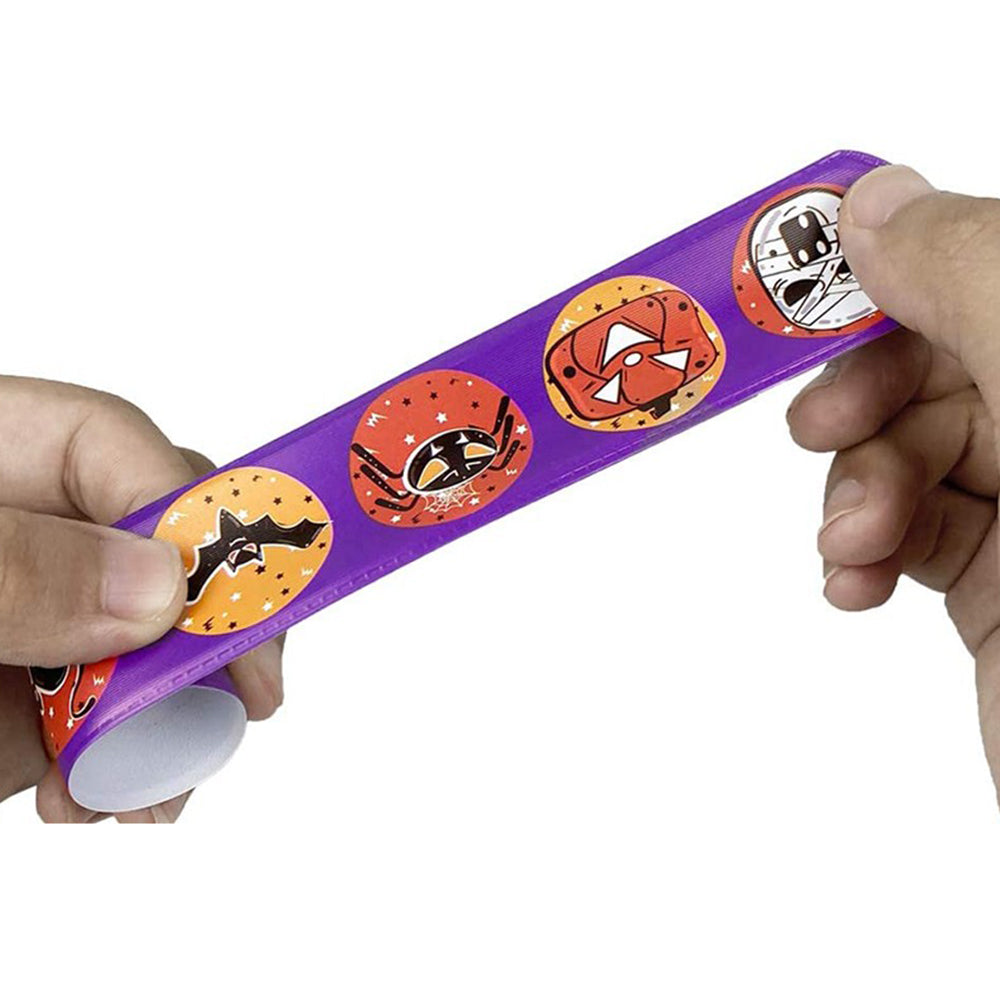 60Pcs Mixed Wrist Snap Slap Bands Halloween and Unicorn Style