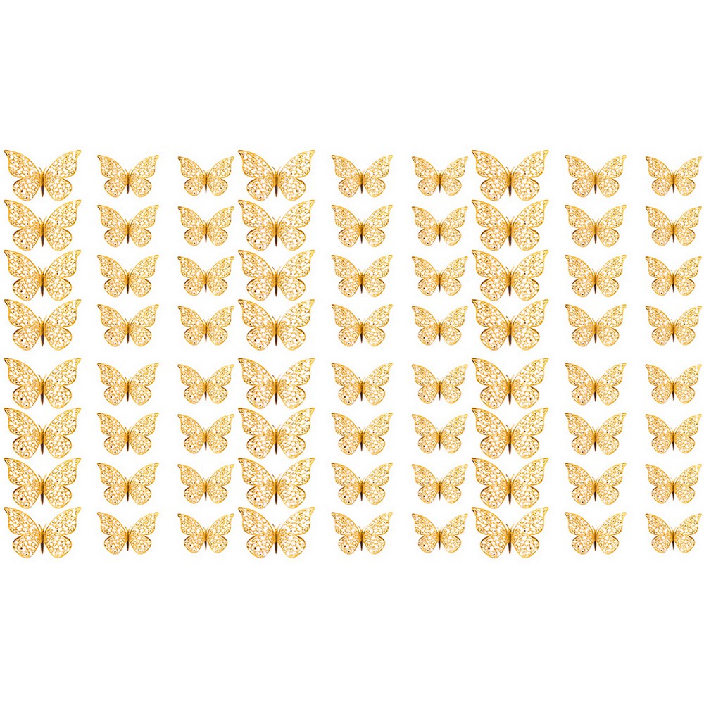 72Pcs 3D DIY Butterfly Wall Decal Stickers