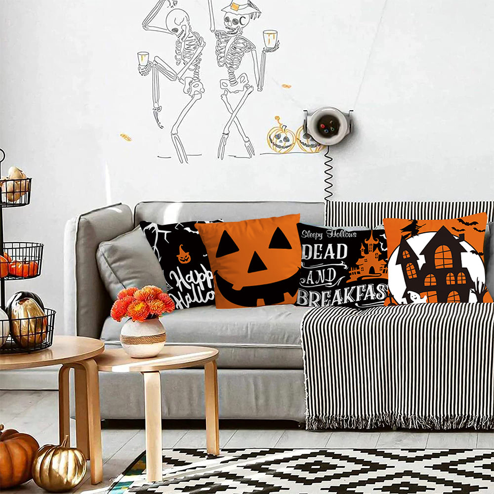 4Pcs Halloween Cushion Covers