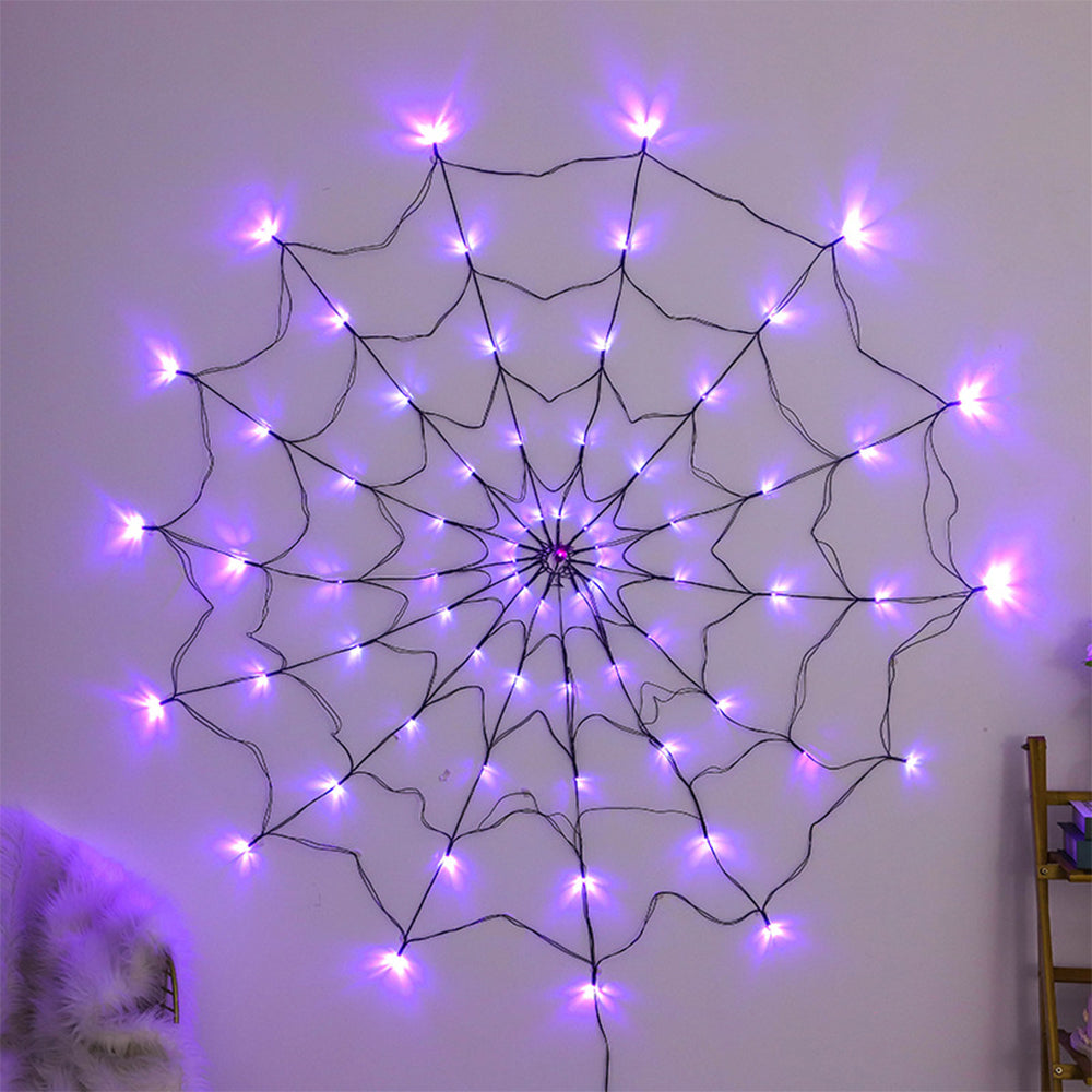 1Pcs Halloween Led Spider Web Light Purple Lights