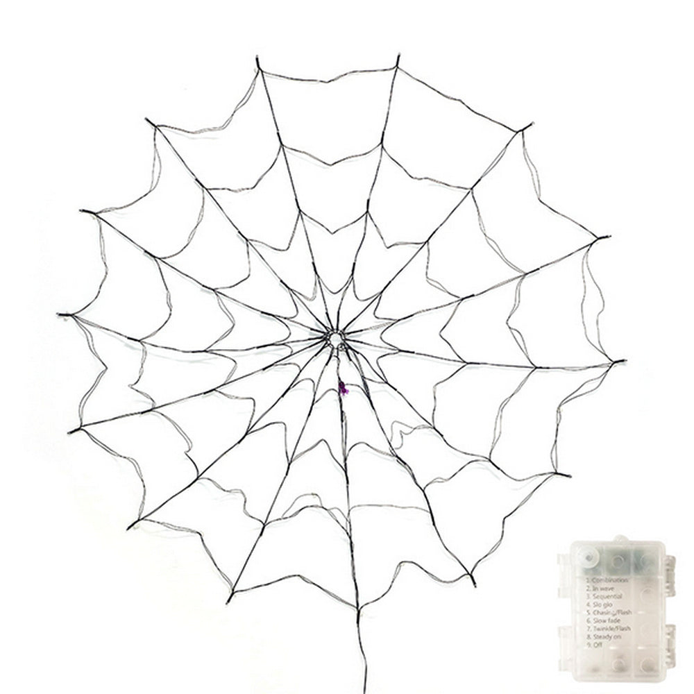 1Pcs Halloween Led Spider Web Light Purple Lights