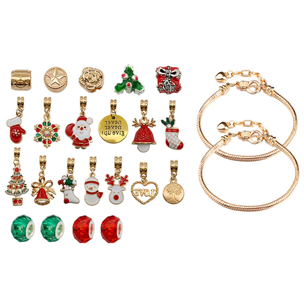 2 Sets of Christmas Advent Calendar Blind Box with DIY Charm Bracelets