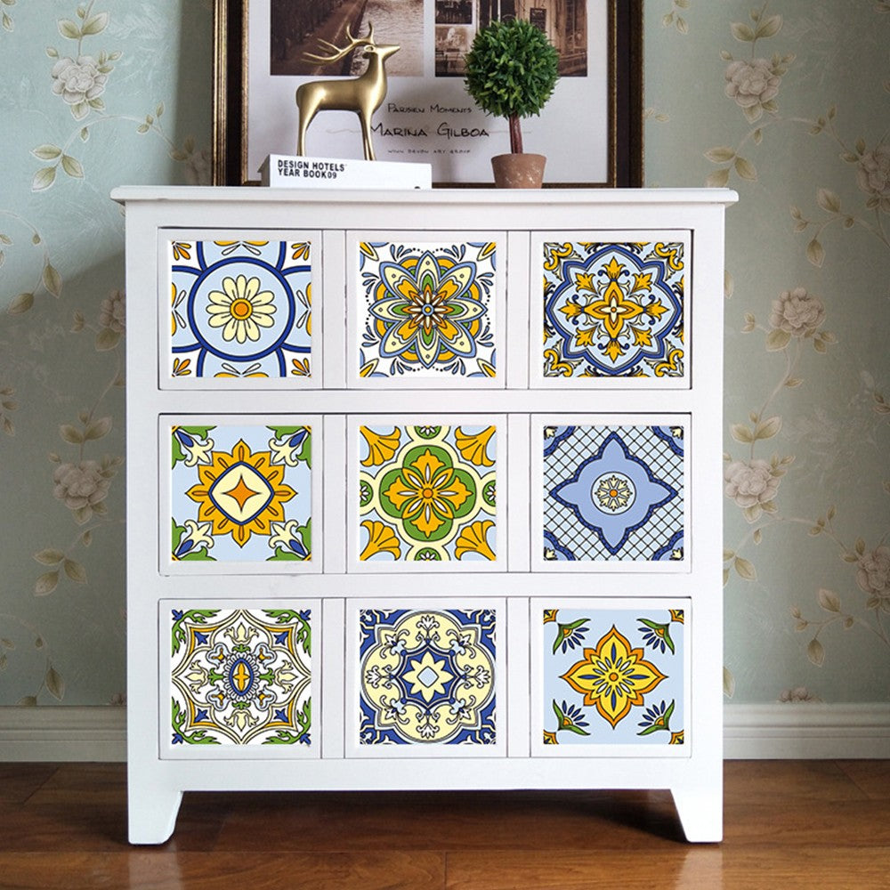 10Pcs Mandala Pattern Tile Wall Stickers Wallpaper Removable Decal Style 3