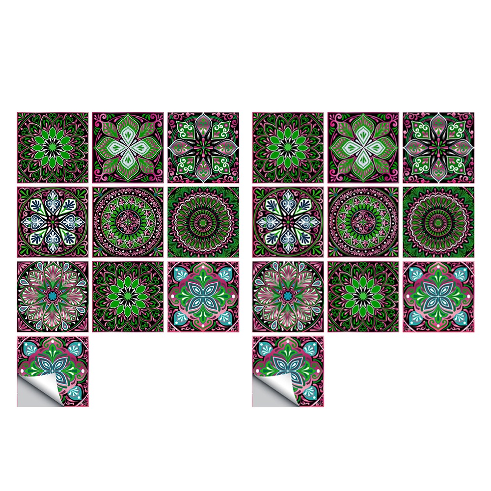 20Pcs Mandala Pattern Tile Wall Stickers Wallpaper Removable Decal Style 2