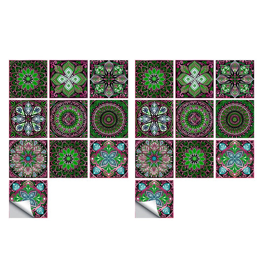 20Pcs Mandala Pattern Tile Wall Stickers Wallpaper Removable Decal Style 2