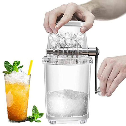 Manual Crank Ice Crusher Ice Maker Machine Ice Breaker Ice Grinder Clear