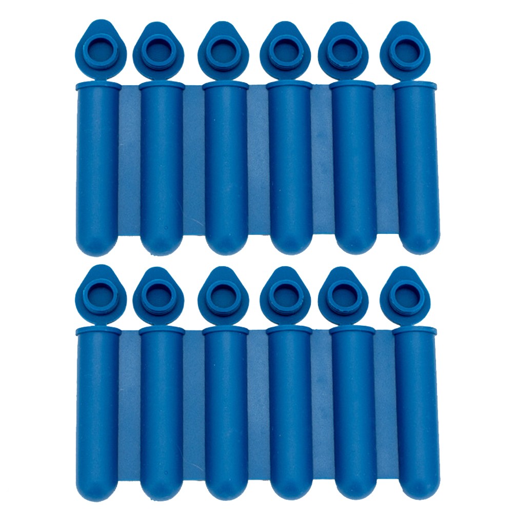 2Pcs Silicone 6 Compartment Ice Strips Molds with Lid for Home Bar to Use Blue