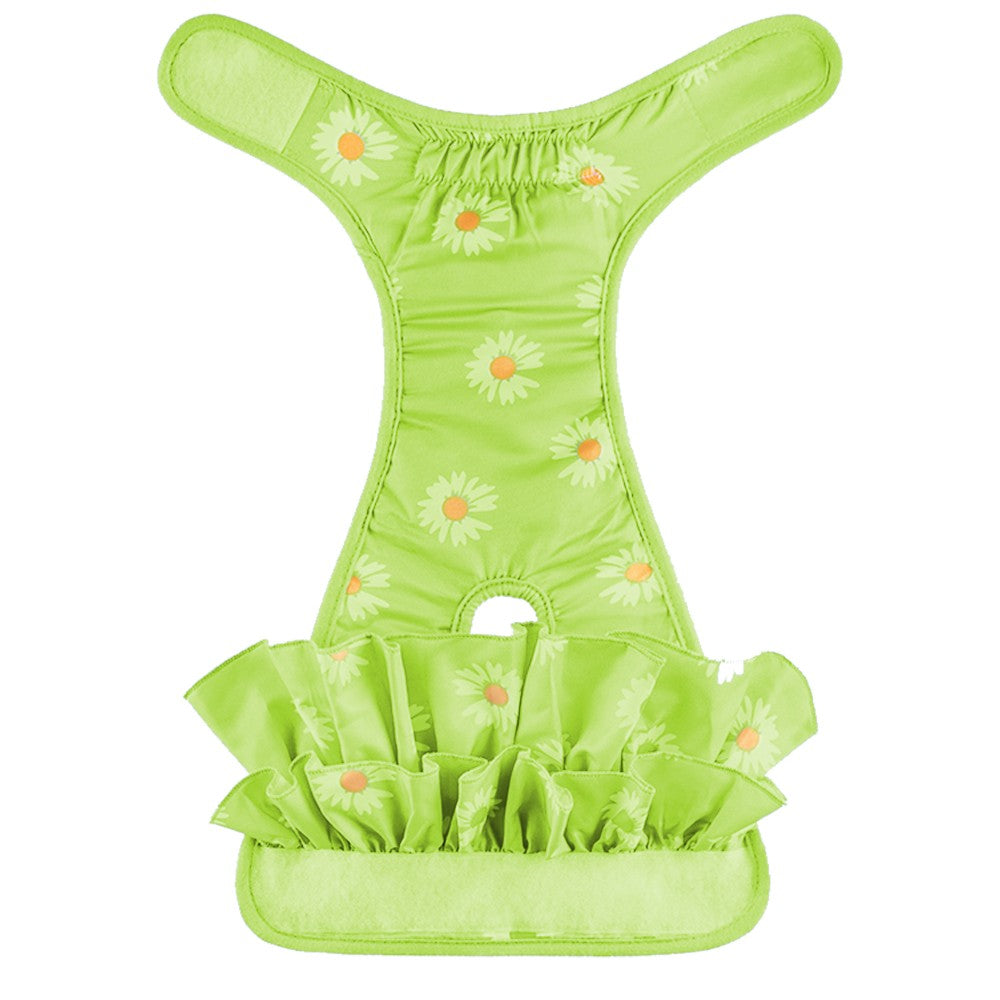 Washable Pet Female Dog Puppy Diapers Dog Menstrual Sanitary Nappy Pant Green S