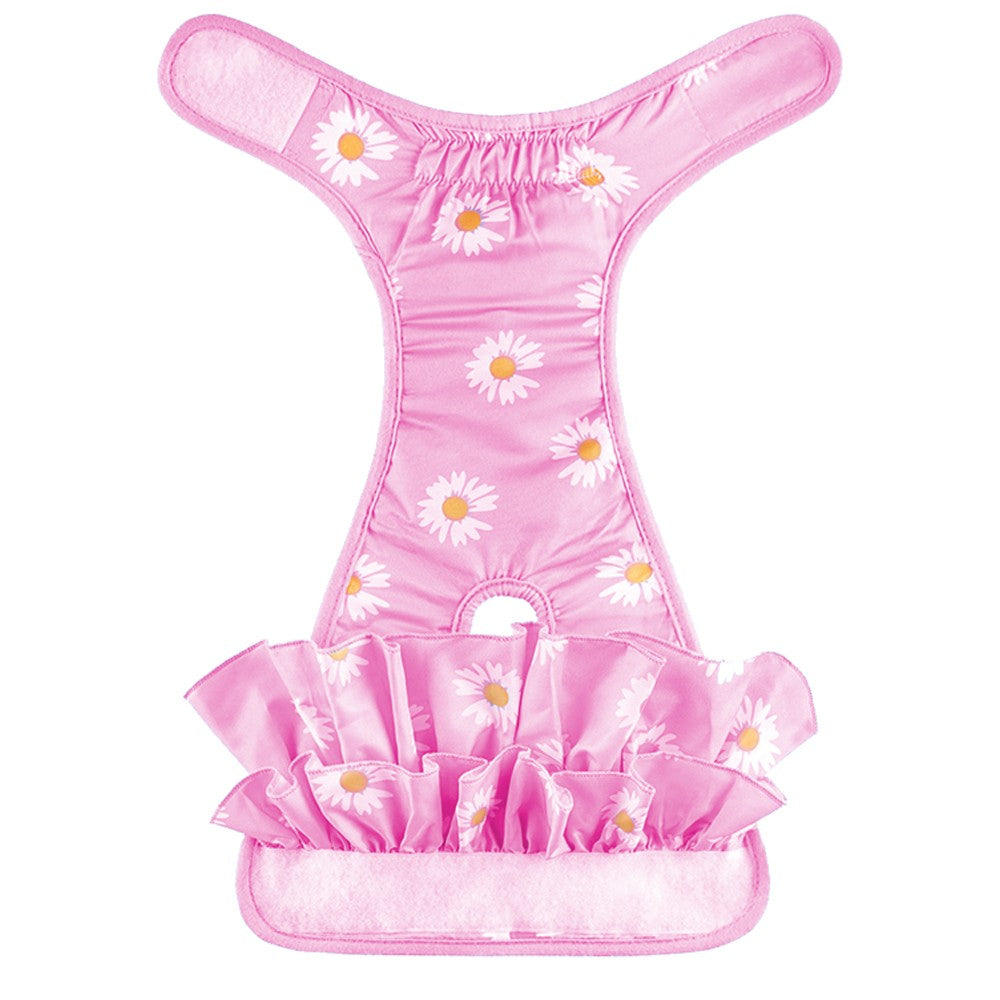 Washable Pet Female Dog Puppy Diapers Dog Menstrual Sanitary Nappy Pant Pink L