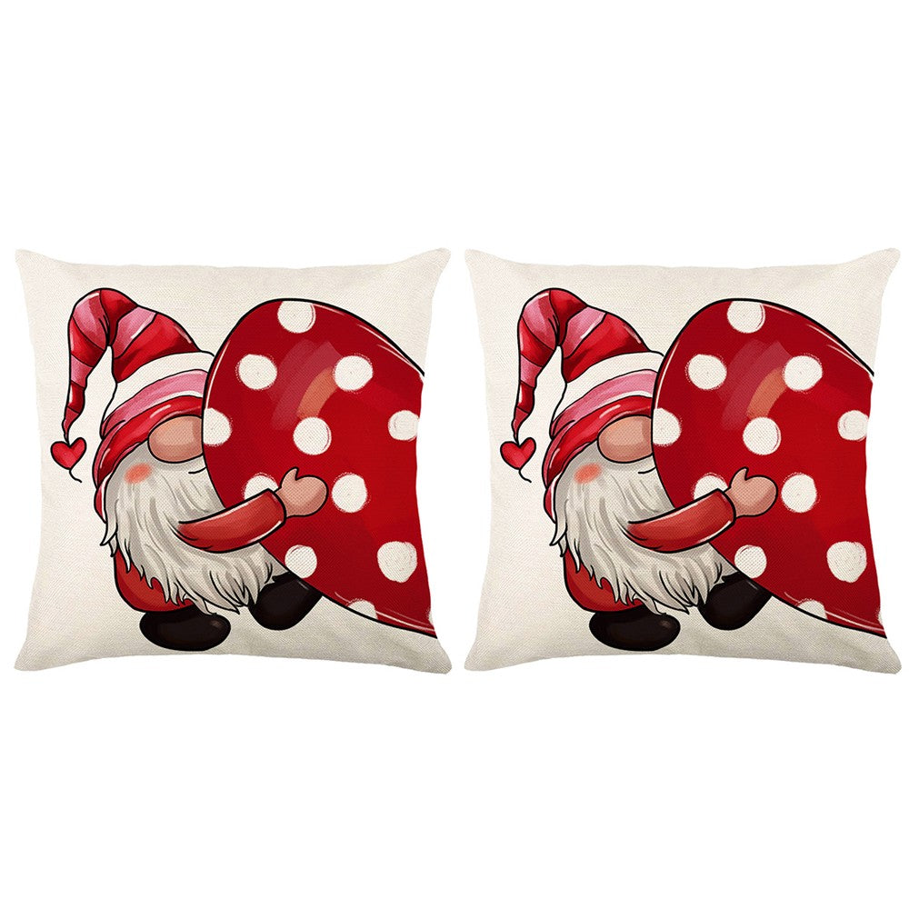 2Pcs Valentines Day Print Cushion Cover Sofa Pillowcase Pillow Cover Style 4