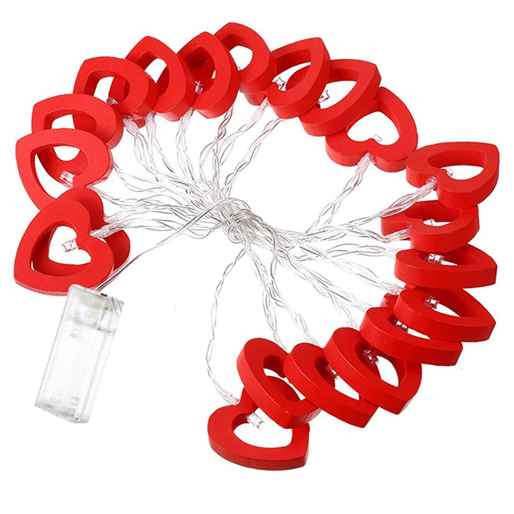 3M 20LEDs Valentines Day Red Heart String Light Battery Operated Fairy Lights