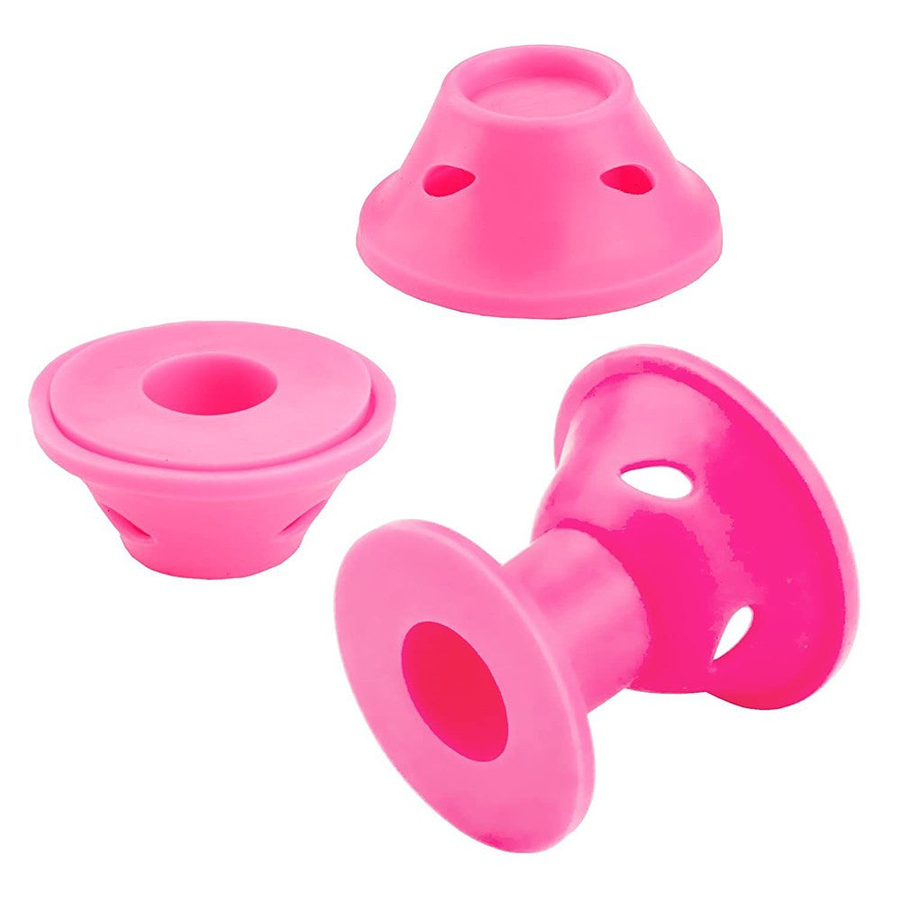 40pcs No Heat Hair Curlers Clip DIY Soft Silicone Hair Rollers Care Pink