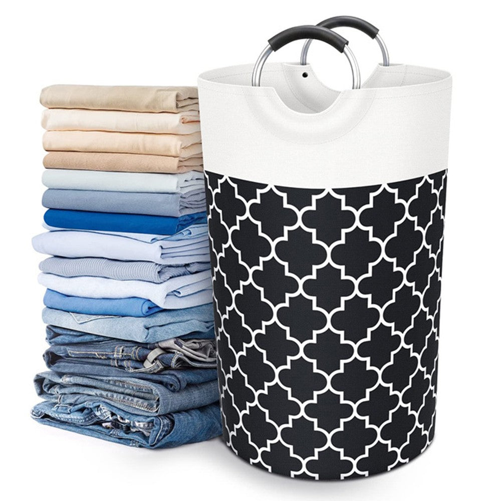 82L Collapsible Laundry Basket Foldable Laundry Hamper Clothes Hamper Black