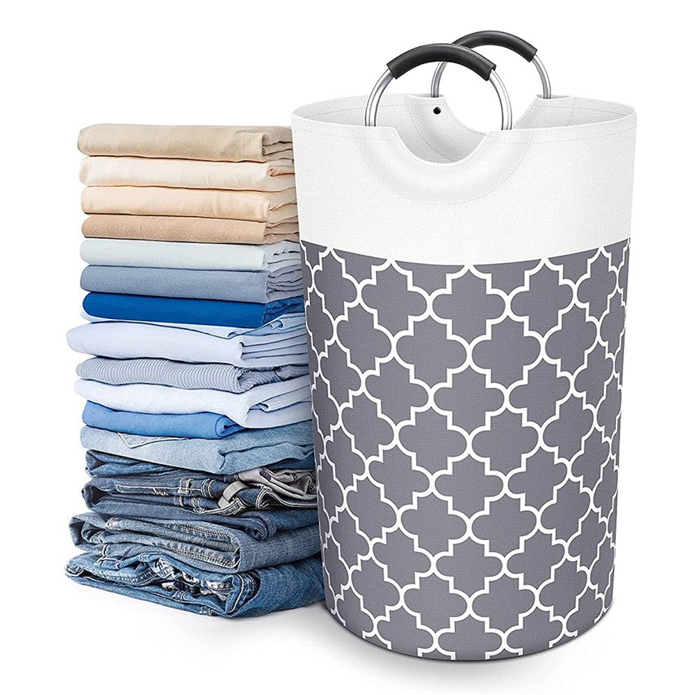 82L Collapsible Laundry Basket Foldable Laundry Hamper Clothes Hamper Grey