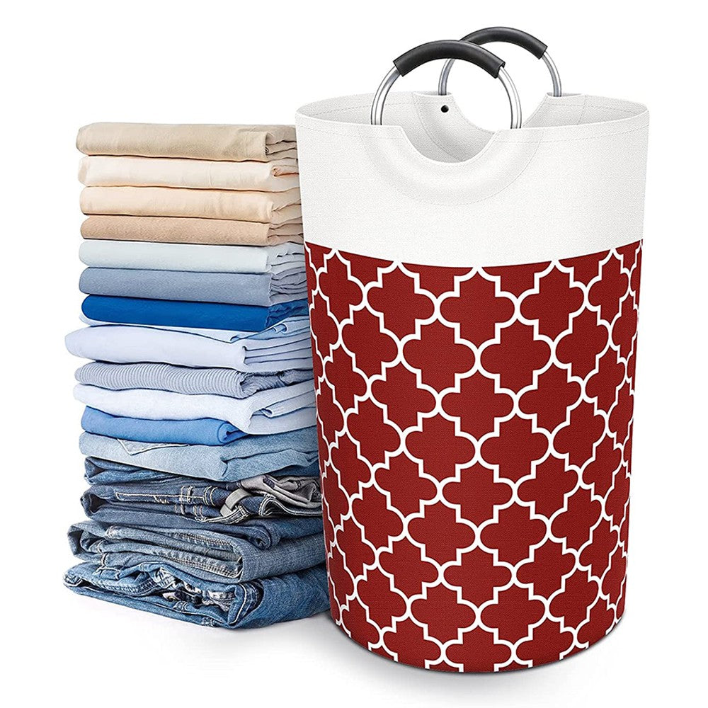 82L Collapsible Laundry Basket Foldable Laundry Hamper Clothes Hamper Red