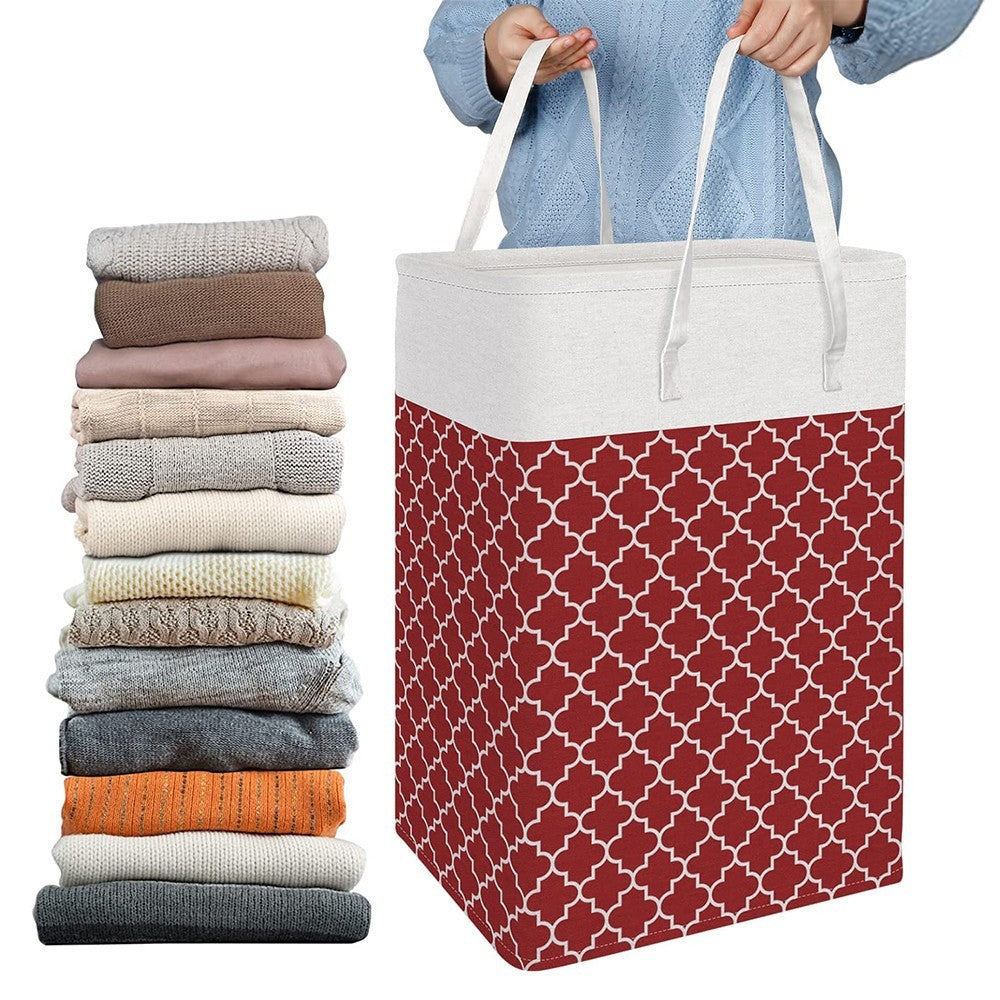 75L Collapsible Laundry Basket Foldable Laundry Hamper Clothes Hamper Red