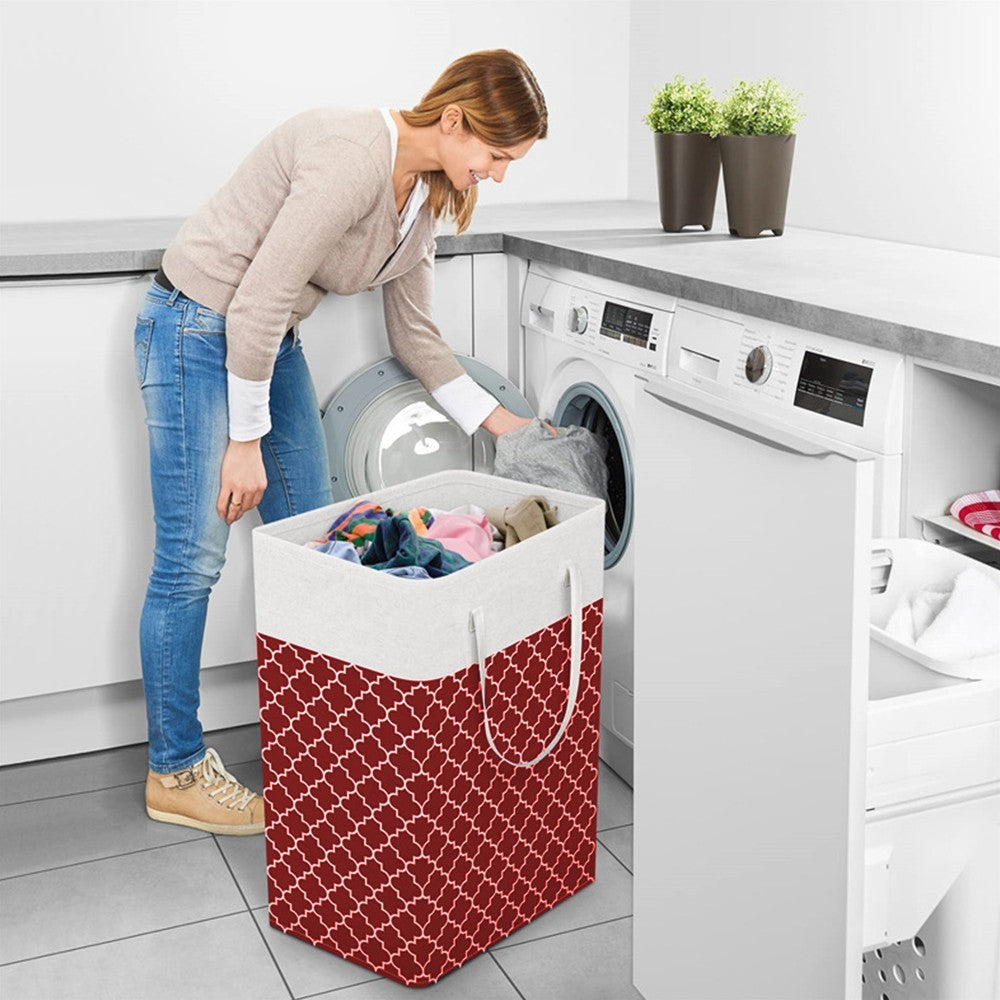 75L Collapsible Laundry Basket Foldable Laundry Hamper Clothes Hamper Red