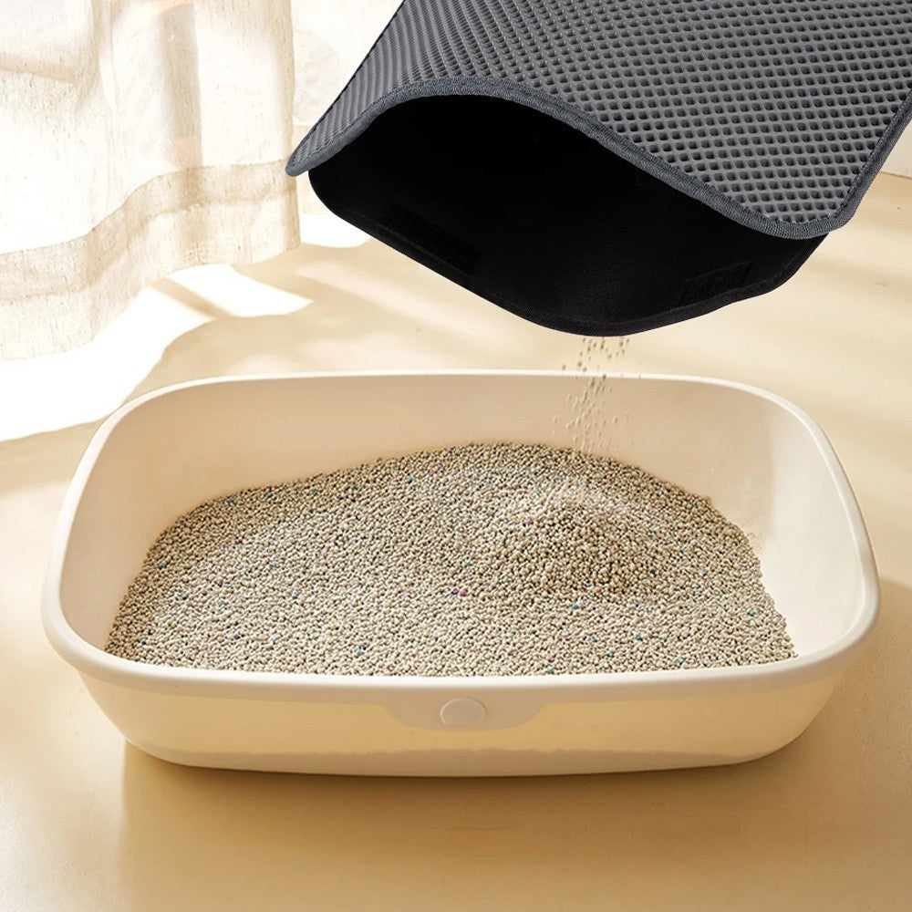 2 X Foldable Cat Litter Box Mat Honeycomb Double Layer Urine Proof Trapping Mat